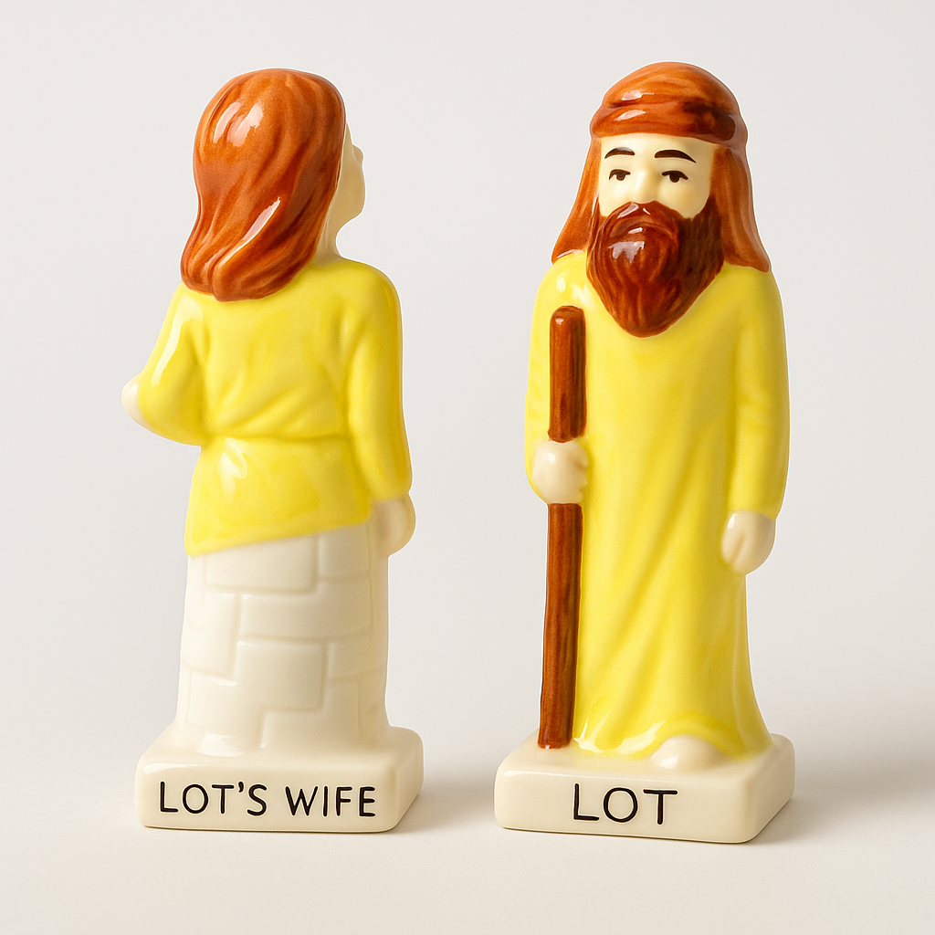 LOT'S WIFE™ presents the Lot's Wife Salt Shaker Set   Conversation-Starter Gift That Brings Story & Meaning to the Table