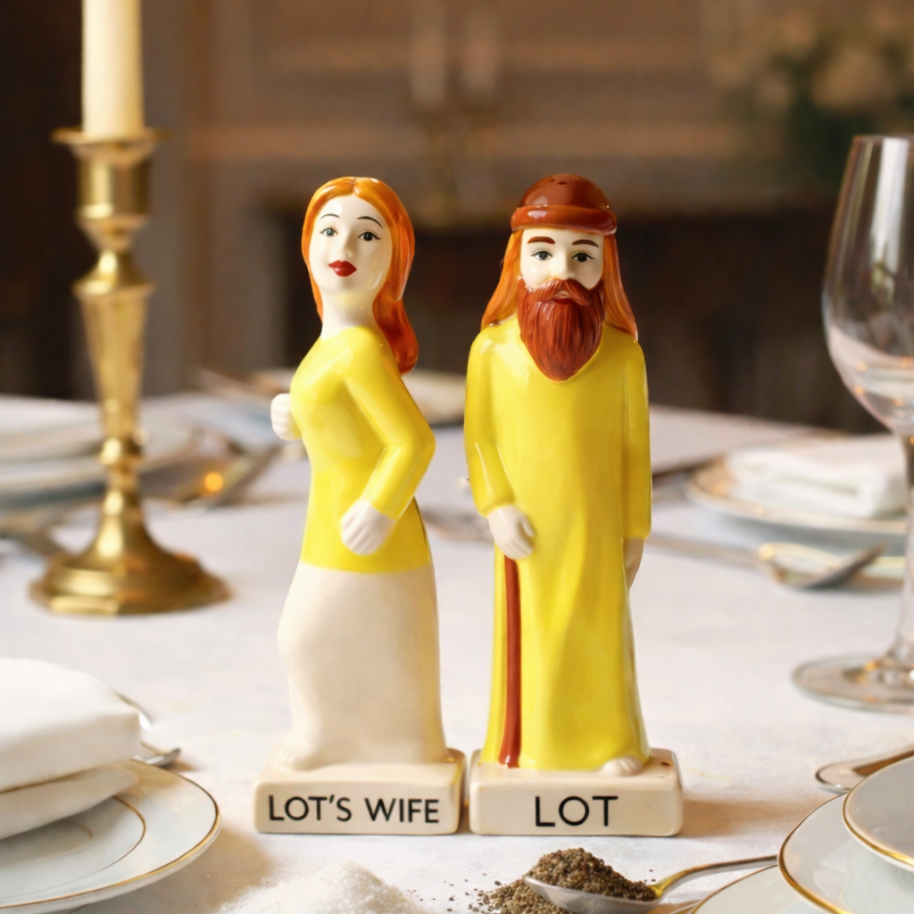 LOT'S WIFE™ presents the Lot's Wife Salt Shaker Set   Conversation-Starter Gift That Brings Story & Meaning to the Table