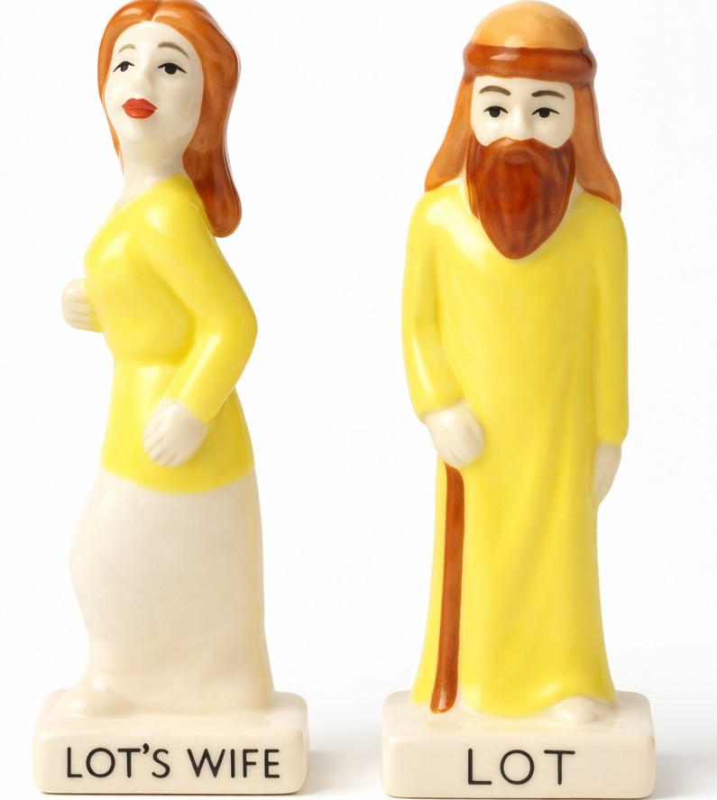 LOT'S WIFE™ presents the Lot's Wife Salt Shaker Set   Conversation-Starter Gift That Brings Story & Meaning to the Table